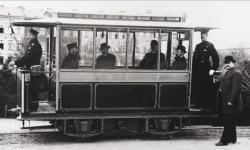 Britains 1st Electric Tram starts
