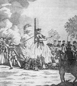 Last execution by burning in Britain