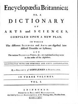 1st Instalment of Encyclopaedia Britannica